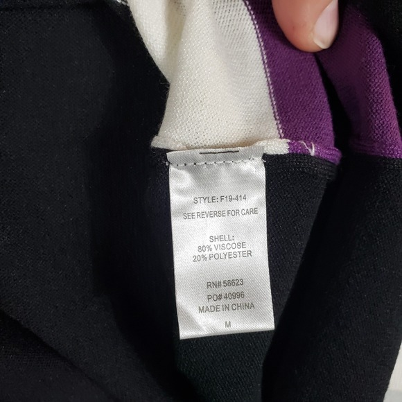 Carol Rose Women's Mock Neck Sweater Size M Colorblock‎ 1/4 Zip 3/4 Sleeve NWT - Picture 9 of 9